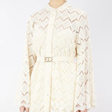 Maxi camicia in pizzo macramè