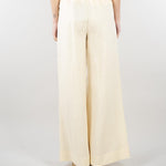 Pantalone Ecru in lino con ricami in paillettes SP5NT052 1004 ICONA 