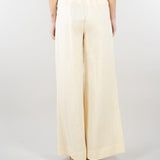 Pantalone Ecru in lino con ricami in paillettes SP5NT052 1004 ICONA 