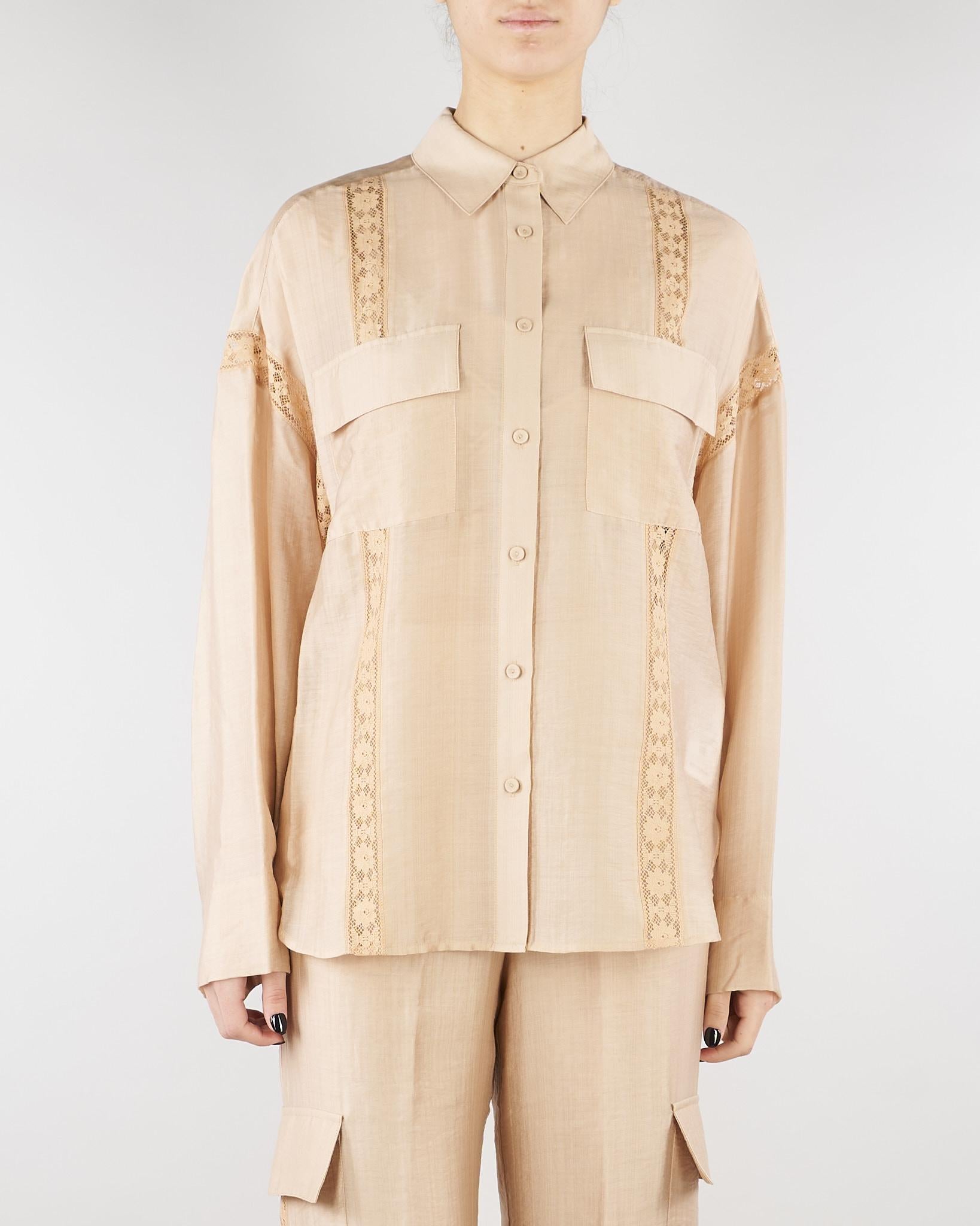 Camicia Beige con pizzo RA6062T486A 61212 BLUGIRL 