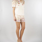 Blusa Rosa in lino a fiori con ricamo TT2573 13588 TWIN SET 