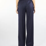 Pantalone Blu in lana stretch disegnata MEDIUM 13 MAX MARA STUDIO 