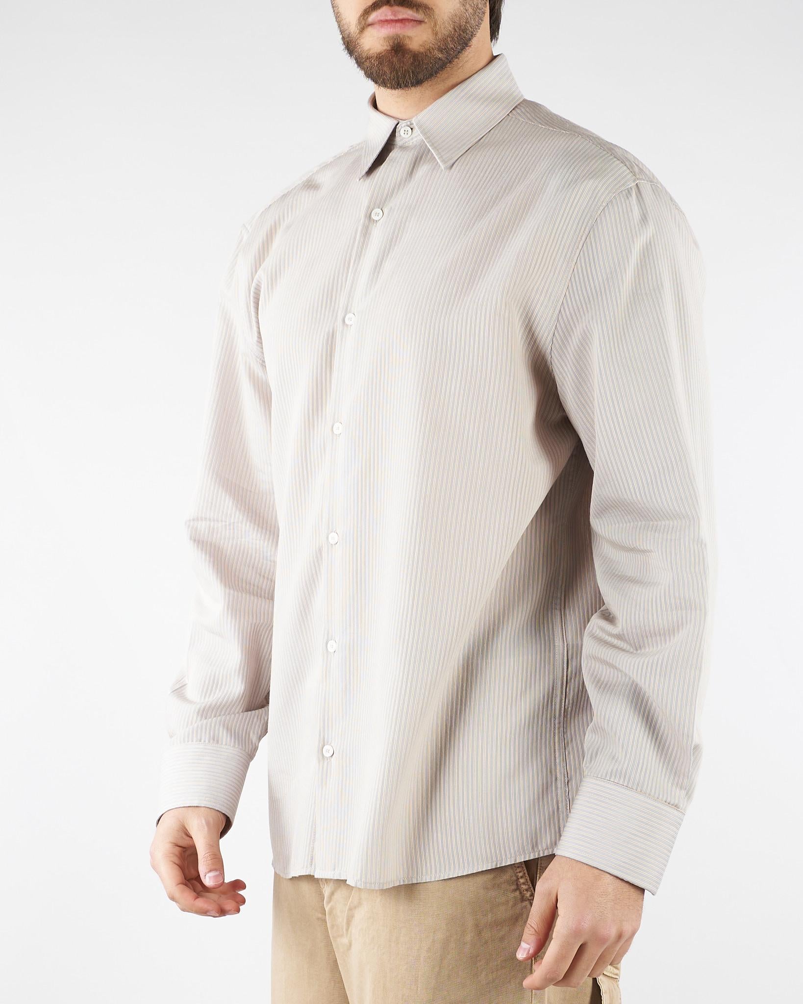 Camicia Grigio-Panna a righe relaxed fit CA3639 28 I'M BRIAN 