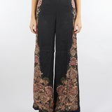 Pantaloni Nero a palazzo jacquard con stampa TP2041 12742 TWIN SET 