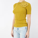 Maglia Curry a costine con fiore