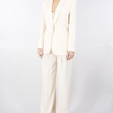 Pantaloni Burro n crêpe con impunture a contrasto