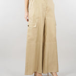 Pantalone Cargo Sabbia in gabardina di lino WKIFINALE 1 MAX MARA WEEKEND 