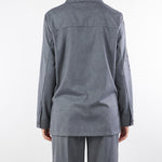 Overshirt Grigio Five in flanella di lana con ricamo FIVE 742 NENETTE 