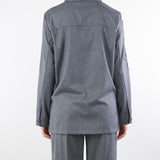 Overshirt Grigio Five in flanella di lana con ricamo FIVE 742 NENETTE 