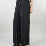 Pantalone Nero wide leg con inserti in pizzo SP5NT031 0001 ICONA 