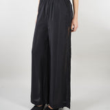 Pantalone Nero wide leg con inserti in pizzo SP5NT031 0001 ICONA 