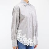 Camicia a righe con ricamo in pizzo Ermanno by Ermanno Scervino