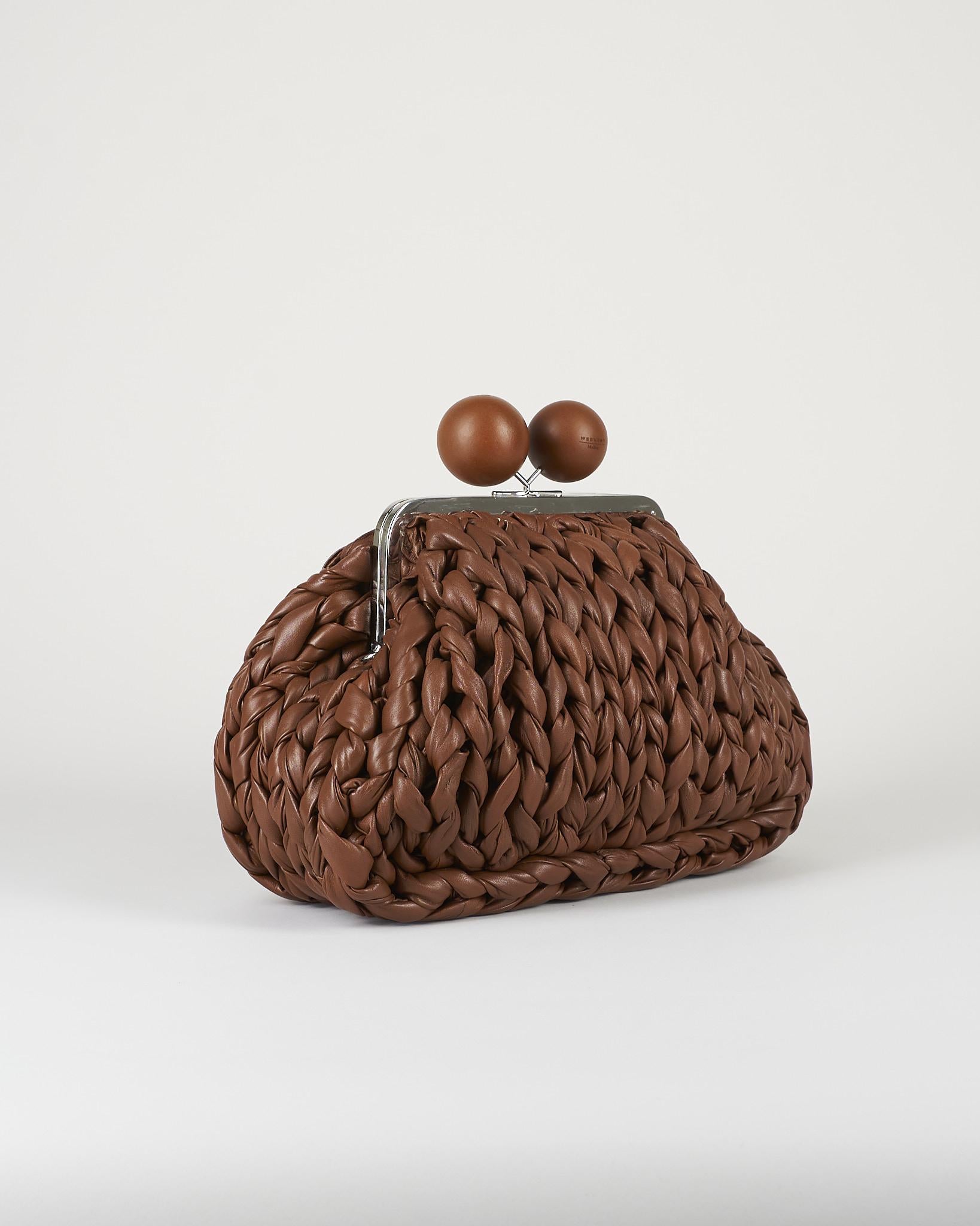Borsa Pasticcino Bag Cuoio medium in nappa tricot WKALIBERO 3 MAX MARA WEEKEND 