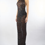 Abito Nero con pietre all over AT135 99 ATELIER LEGORA 