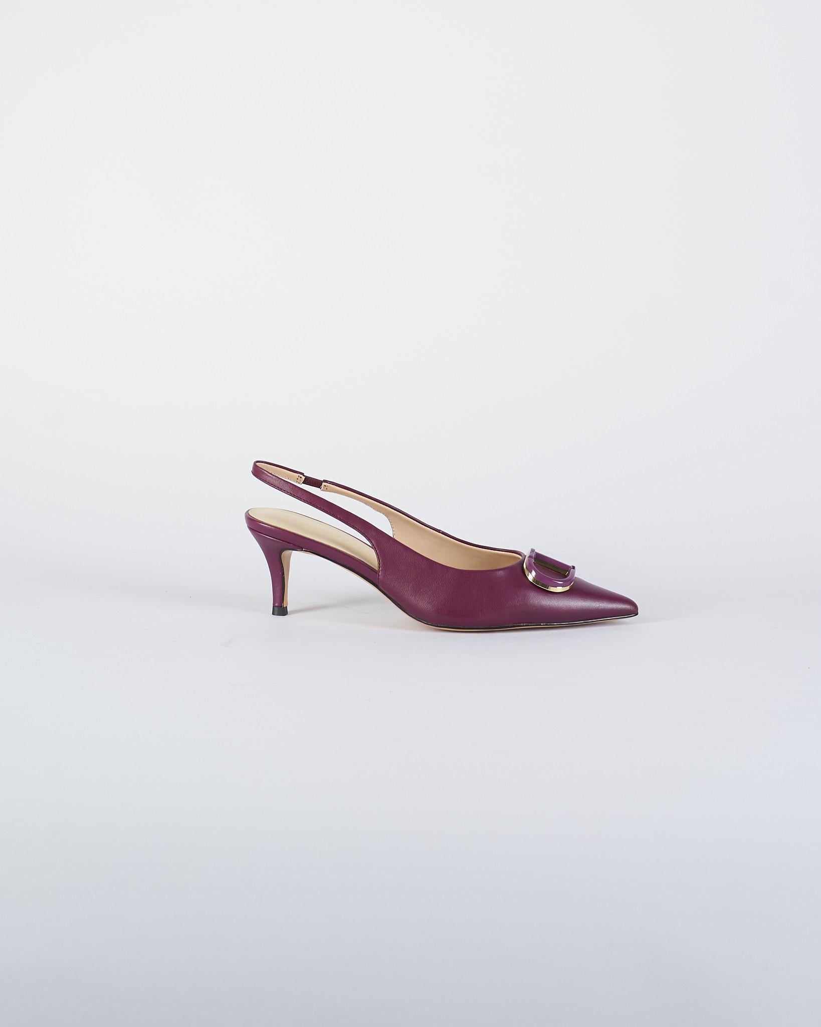 Décolleté Bordeaux sling back con Oval T<BR/> TCP030 5609 TWIN SET 