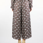 Pantalone Marrone ampio in seta TORTONA 1 MAX MARA WEEKEND 