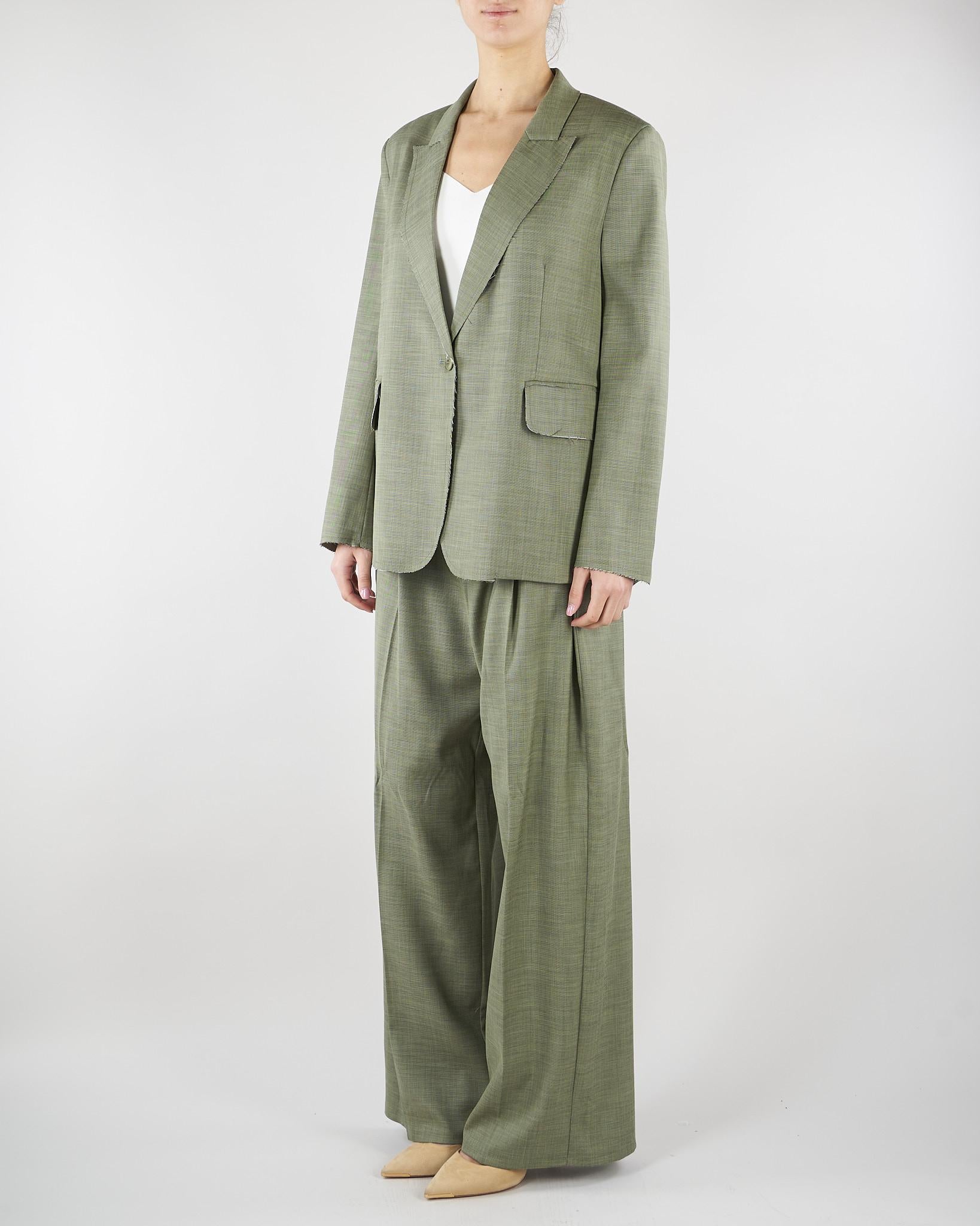Blazer Verde con bordi sfrangiati TAB0049 17 VICOLO 