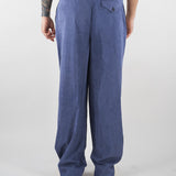 Pantaloni Blu con pences in tessuto effetto cupro EM005614TE20601 UB047 EMPORIO ARMANI 