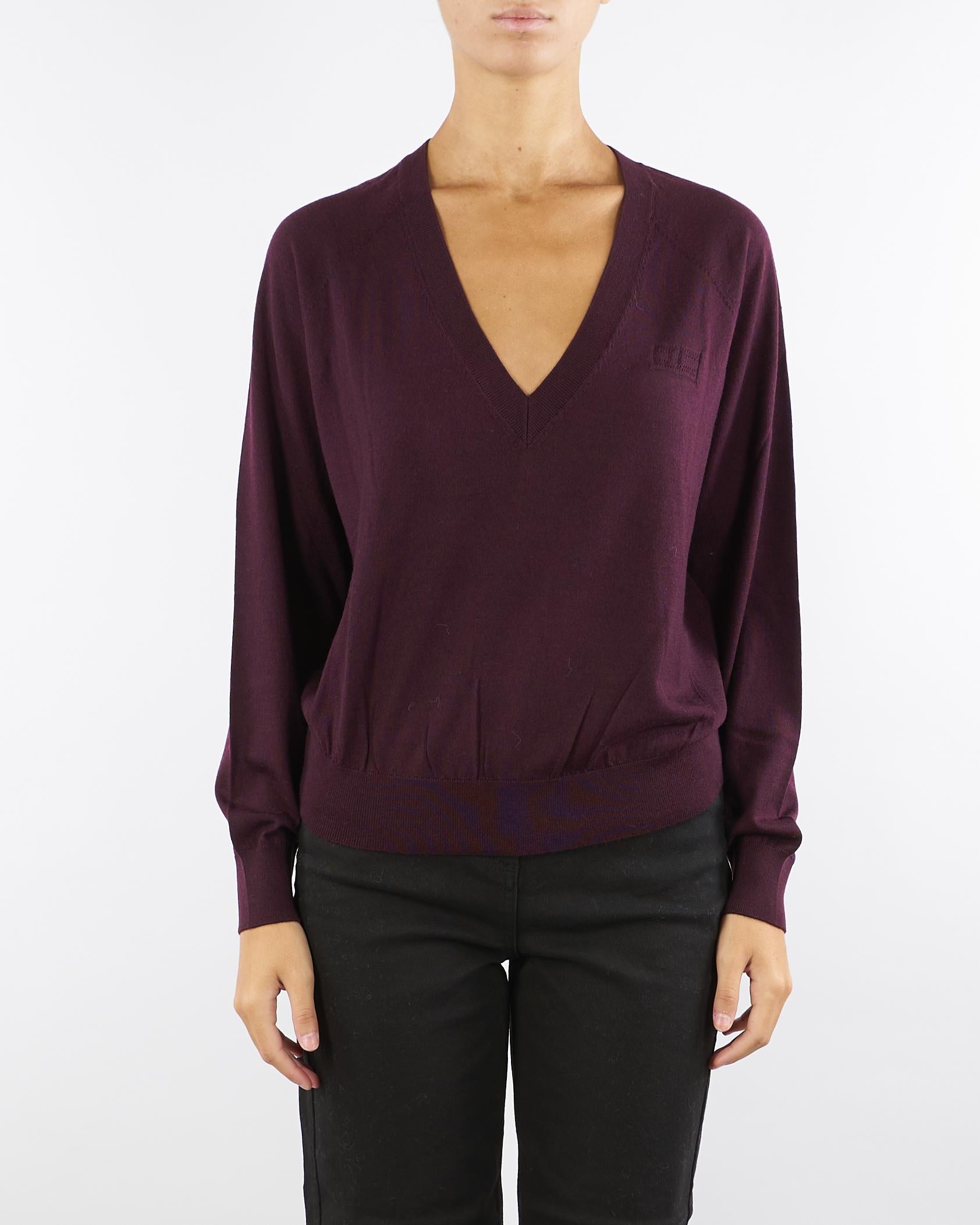 Maglia Merlot in pura lana, seta e cashmere con scollo a V MK34S57E2 EA4 ELISABETTA FRANCHI 