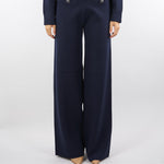 Pantaloni Blu in maglia con bottoni gioiello RF5260MA41R 93812 BLUGIRL 