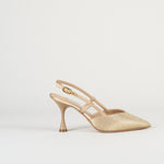 Slingback Champagne in raso con micro borchie 7507 35 FRANCESCO SACCO 