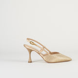Slingback Champagne in raso con micro borchie 7507 35 FRANCESCO SACCO 
