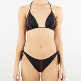 Costume bikini triangolo imbottito con cristalli Pin Up