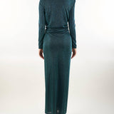 Abito lungo in lurex con incrocio Simona Corsellini