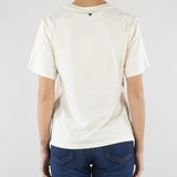 T-shirt Crema in cotone con stampa e ricami WKDWEST 5 MAX MARA WEEKEND 