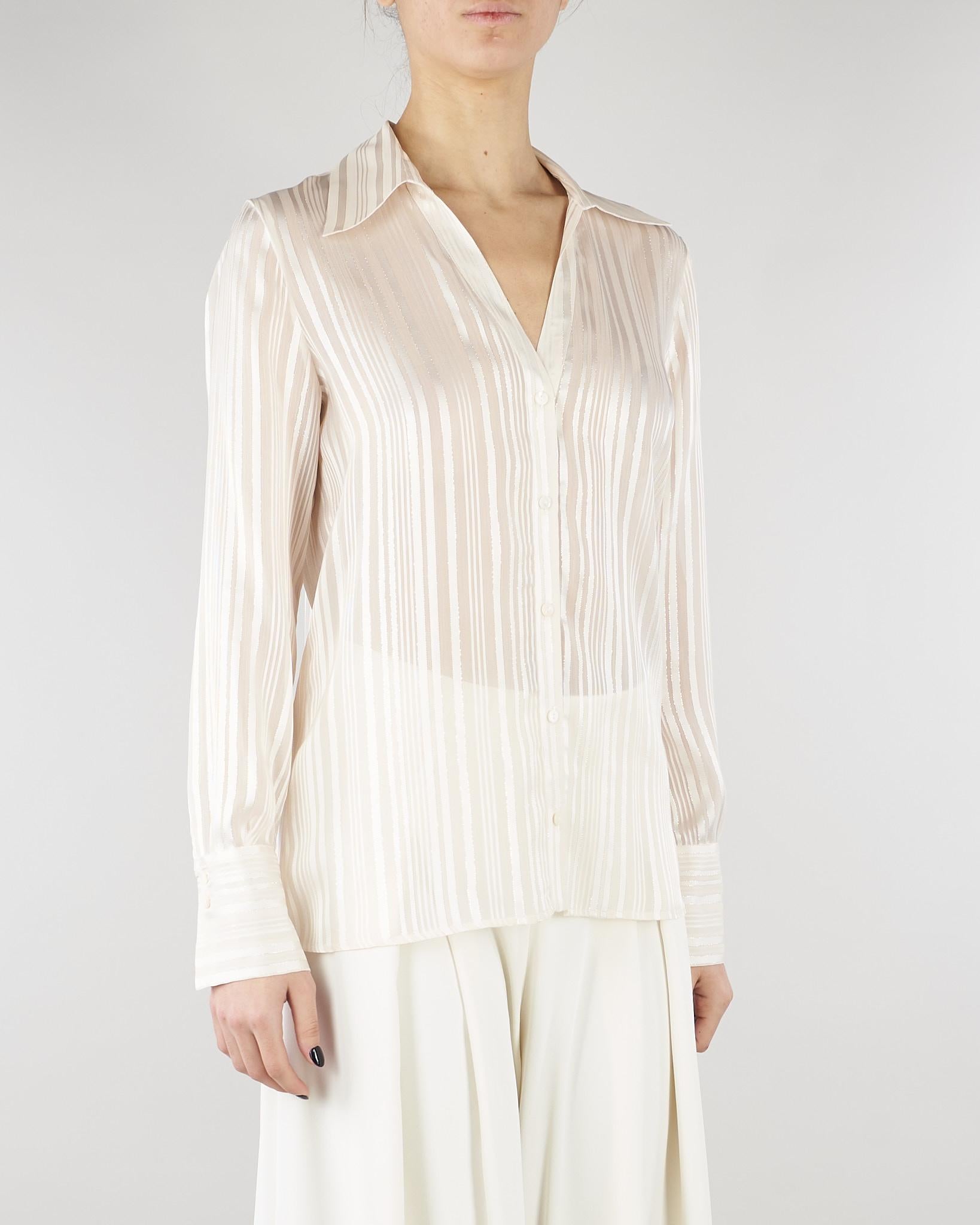 Camicia Champagne con texture a righe PBPDONNOLA 1 PENNY BLACK 