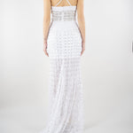 Abito Bianco con ricamo in pietre e paillettes 721516 1 PERLAROSSA 