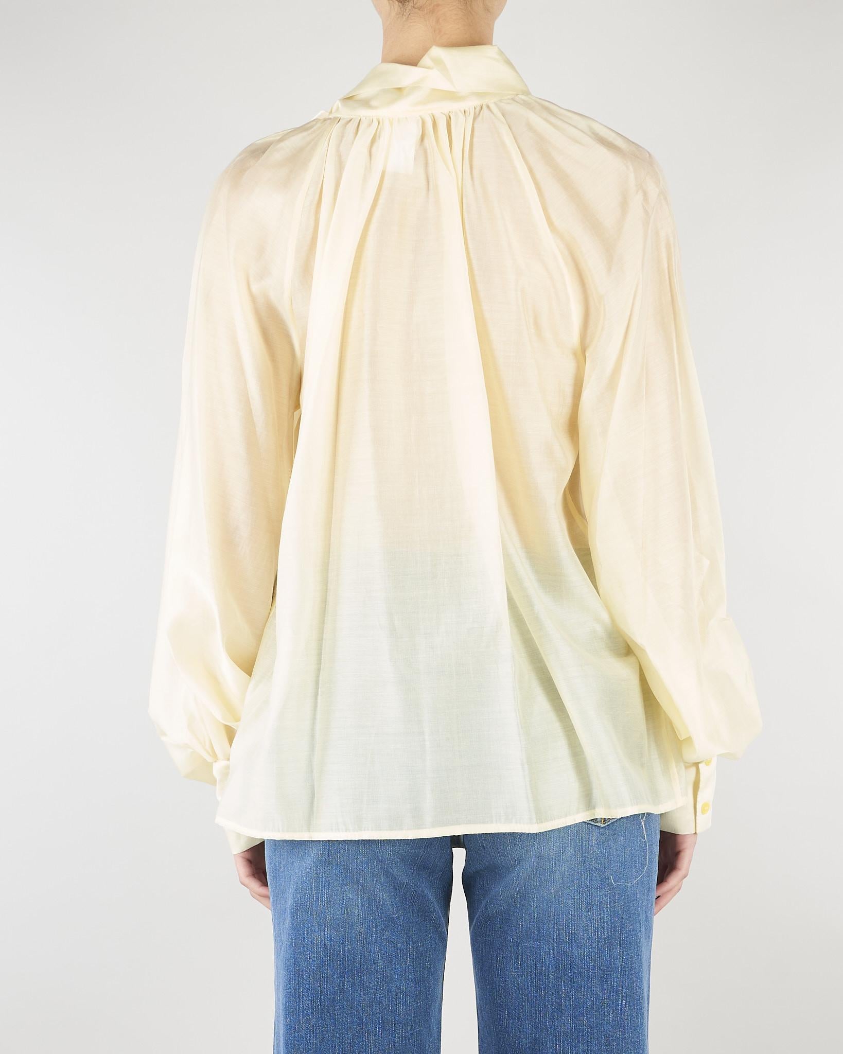 Camicia Giallo in organza con fiocco TAB0210 20 VICOLO 