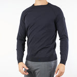 Maglia Blu Amos Cotton Round Knit W25120 60 RRD 