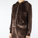 Felpa Cioccolato in velluto con logo in strass sul retro NS152 85 NO SECRETS 