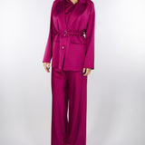 Blazer Magenta fluido con cintura sottile