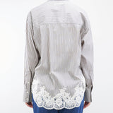 Camicia a righe con ricamo in pizzo Ermanno by Ermanno Scervino