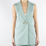 Gilet Salvia in tramato light GL00101TTEL0014 V0768 SIMONA CORSELLINI 