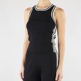 Top Nero con profili a contrasto SP5NT012 0001 ICONA 