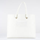 Tote grande Avorio in rafia jacquard