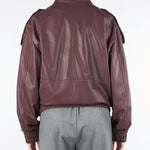 Bomber Bordeaux In Vera Pelle Oversized<BR/> TF0273 38 VICOLO 