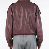 Bomber Bordeaux In Vera Pelle Oversized<BR/> TF0273 38 VICOLO 