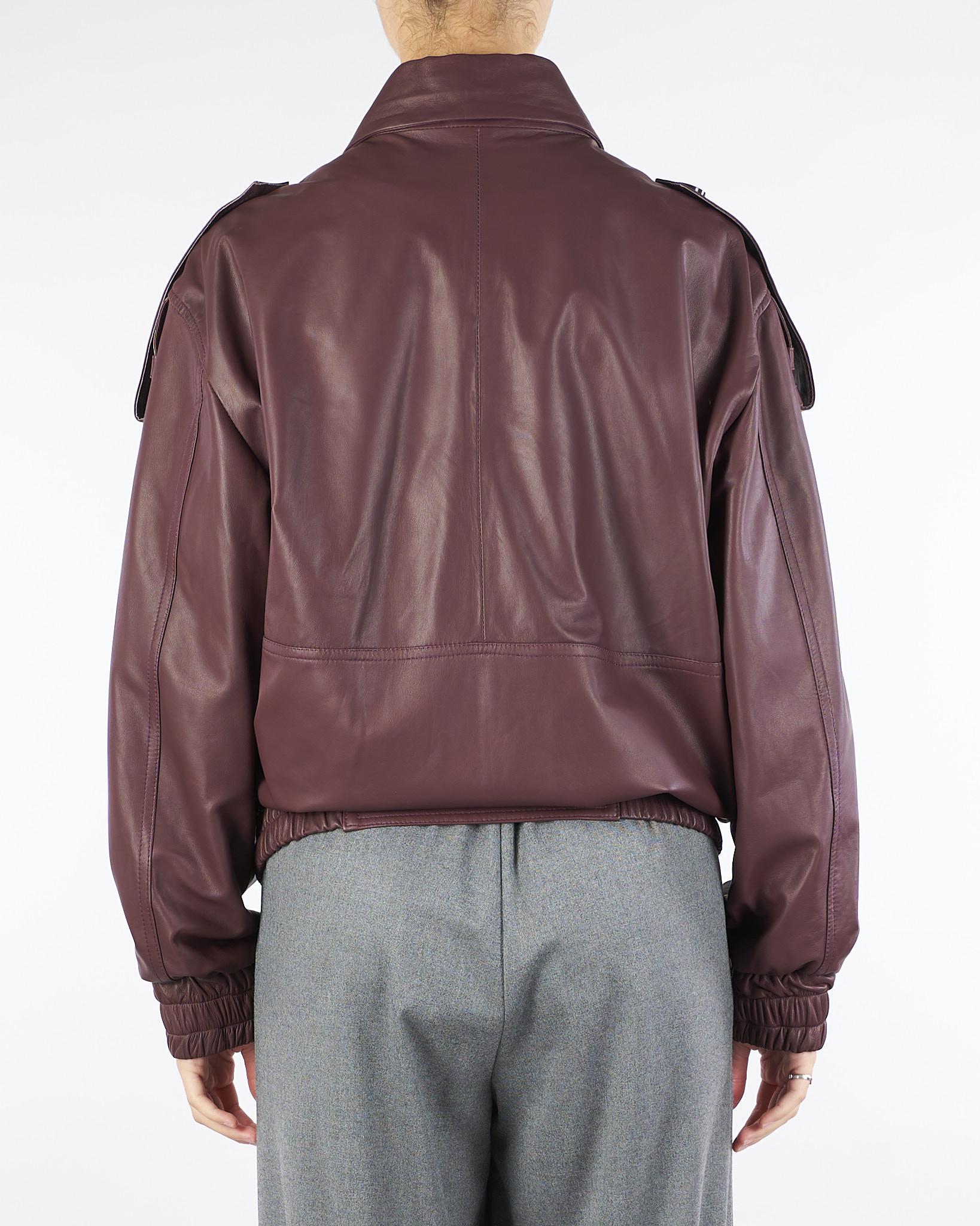 Bomber Bordeaux In Vera Pelle Oversized<BR/> TF0273 38 VICOLO 