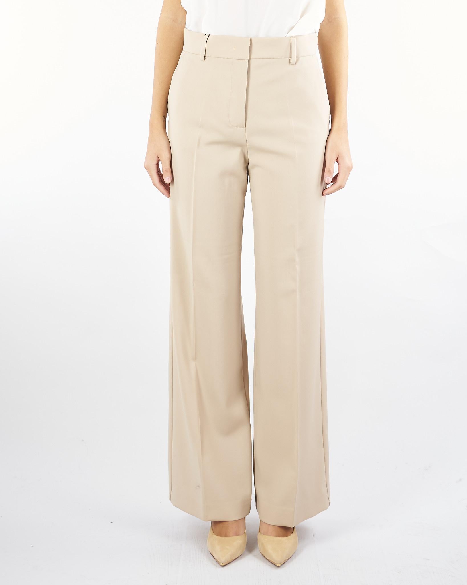 Pantalone Beige palazzo in lana VISIVO 9 MAX MARA WEEKEND 