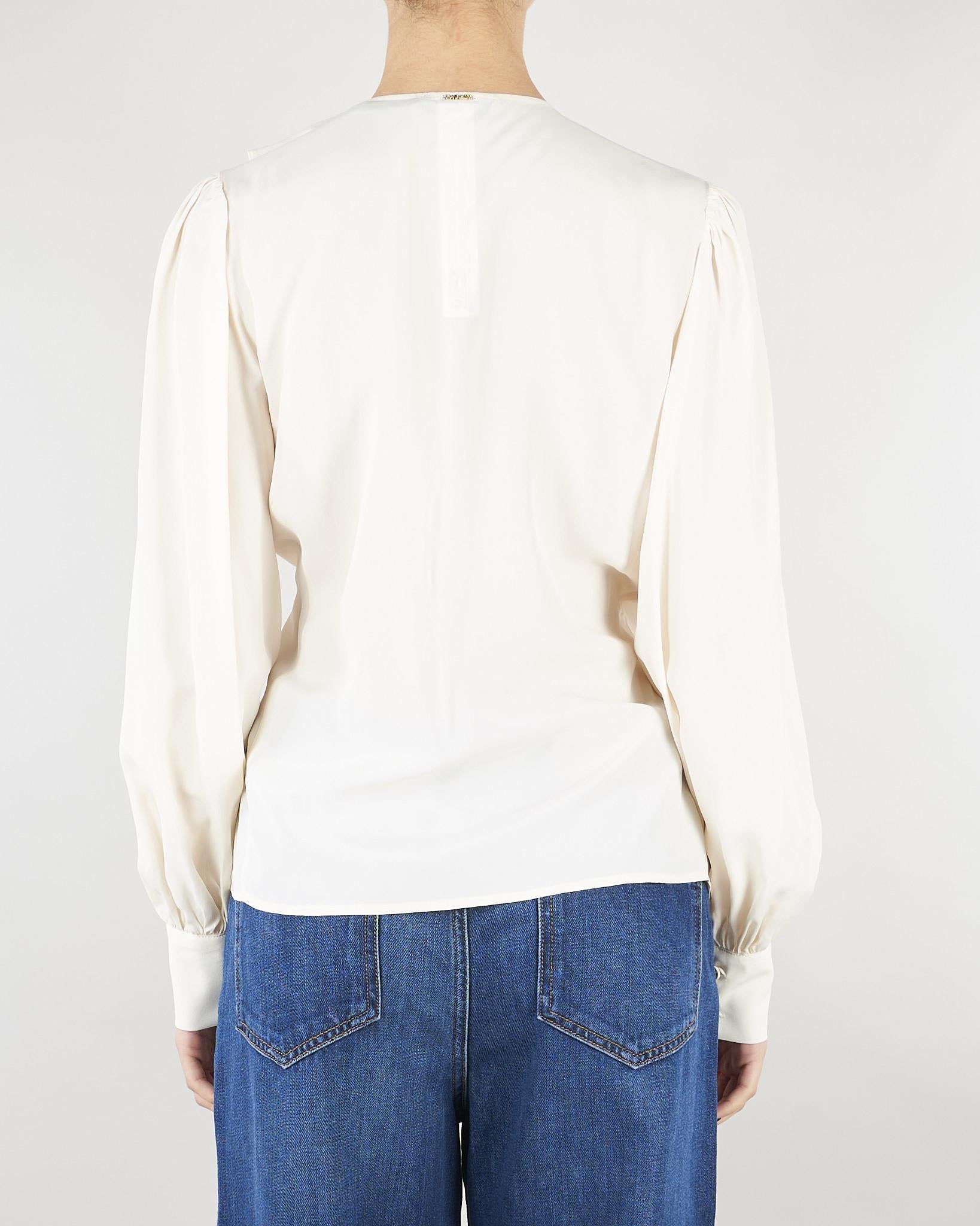 Blusa Panna in crêpe de Chine con volant TP2073 59 TWIN SET 