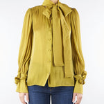 Camicia Verde Olio in georgette laminata ACT15105CA0585 50 ACTUALEE 