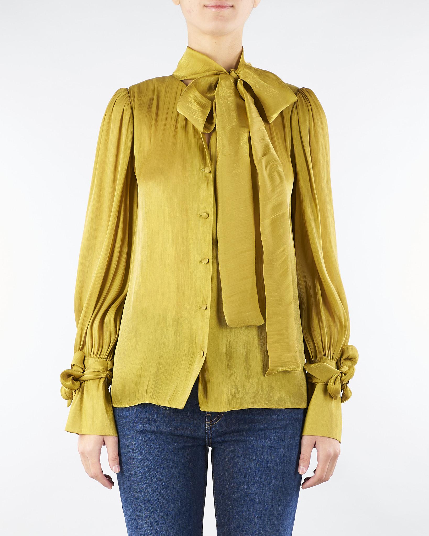 Camicia Verde Olio in georgette laminata ACT15105CA0585 50 ACTUALEE 