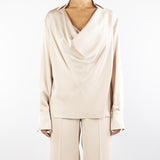 Blusa Champagne in raso con scollo morbido A3429420 91 CLIPS 
