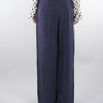 Pantaloni Blu ampi in tessuto fluido PBBUNDICI 3 PENNY BLACK 