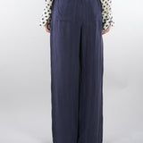 Pantaloni Blu ampi in tessuto fluido PBBUNDICI 3 PENNY BLACK 