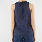Top Blu in mussola ricamata PBBPOLIS 3 PENNY BLACK 